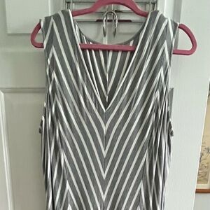 Gray and White Striped Dress